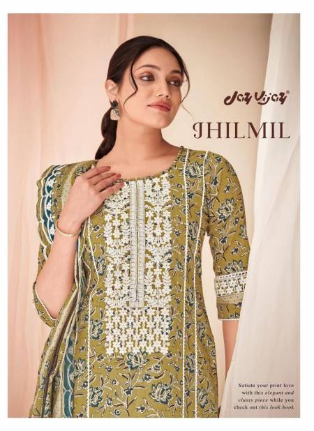 Jhilmil By Jay Vijay Embroidery Block Print Cotton Salwar Suits Wholesale Price In Surat